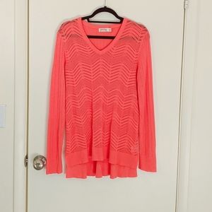 Faded Glory Long Sleeved Lightweight Sweater Coral